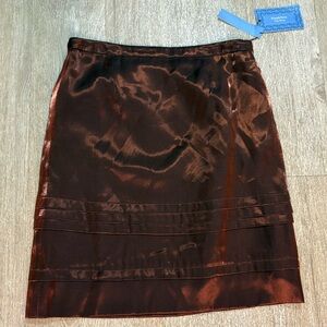 SIMPLY VERA VERA WANG IRIDESCENT COPPER MIDI SKIRT SIZE 6